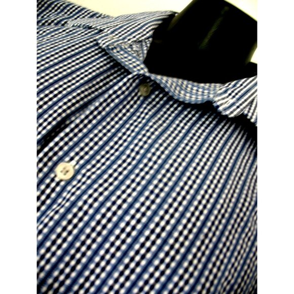 Men’s Apt 9 Slim Fit Button Down Dress Shirt-Blue Plaid- Size XXL - Picture 2 of 11